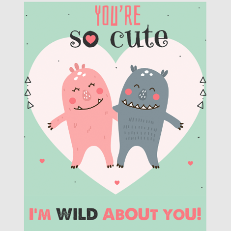 Cute Monsters Valentine